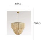 Two-Tier Wooden Bead Chandelier | Boho Rustic Pendant Light - Image 13