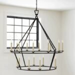 American Vintage 2-Tier Geometric Chandelier | Large Pendant Light for High-Ceiling Villas & Living Rooms - Image 3