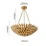 French Vintage Brass Leaf Chandelier – Artistic Statement Lighting for Bedroom & Dining Room - Image 8