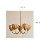 Handwoven Rattan Flower Chandelier | American Retro French Vintage Pendant Light for Living Room & Bedroom - Image 8