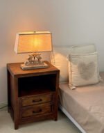 Vintage French Carved Solid Wood Table Lamp - Image 3