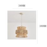 Boho Jute & Wood Bead Chandelier – Natural Rustic Pendant Light - Image 8