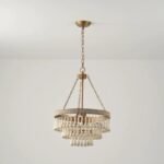 French Bohemian Wooden Bead Chandelier | Rustic Loft Pendant Light for Living Room & Dining - Image 2