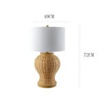 handwoven rattan table lamp,  rustic woven lighting , coastal style table lamp, artisanal woven lamp - Image 8