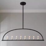Minimalist Linear Candle Chandelier | American French Style Dining Pendant Light (Gold/Black, 106cm/137cm) - Image 7
