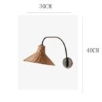 Rattan Wall Sconce | American Retro & French Mid-Century Wall Lamp for Bedroom & Villa - Image 8