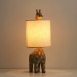 Wooden Animal Table Lamp | Giraffe, Elephant & Whale Shaped Bedside Lamp for Kids' Bedroom & Nursery - Image 2