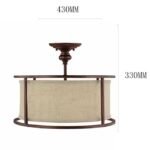 Farmhouse Linen Drum Semi-Flush Mount Light: Warm Rustic Elegance for Your Home - Image 7