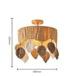Handcrafted Natural Raffia Ceiling Lamp | Bohemian & American Rustic Lighting for Bedroom & Living Room - Image 11