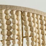 Vintage Wooden Bead Chandelier | Boho Rustic Pendant Light in White & Natural Wood - Image 10