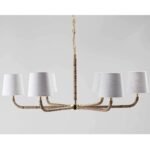 Rattan Woven Chandelier | French Vintage Pendant Light for Living Room & Dining Room - Image 9