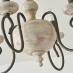 French Country Vintage Wooden Semi-Flush Mount Chandelier – 4-Light Rustic Ceiling Light for Bedroom & Dining Room - Image 8