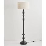 Vintage Wooden Floor Lamp | French-American Style Standing Lamp for Living Room & Bedroom
