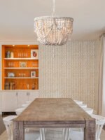 French Country Distressed White Wooden Bead Chandelier – Rustic Boho Lighting for Bedroom & Dining Room - Image 2