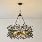 French Vintage Crystal Chandelier – 78cm Black Branch Design for Living Room & Bedroom