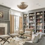 Vintage Leaf Chandelier Ceiling Light | Antique Gold Floral Semi-Flush Mount for Living Room - Image 5