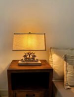 Vintage French Carved Solid Wood Table Lamp - Image 4