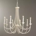 French Country Iron Chandelier | Black/White Wrought Iron Pendant Light (40-109cm)