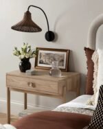 Rattan Wall Sconce | American Retro & French Mid-Century Wall Lamp for Bedroom & Villa - Image 2