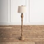 Vintage Solid Wood Floor Lamp | French Minimalist Standing Light for Living Room, Bedroom & Study