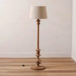 Handcrafted Wooden Floor Lamp: Timeless American Vintage for Modern Living