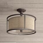 Farmhouse Linen Drum Semi-Flush Mount Light: Warm Rustic Elegance for Your Home