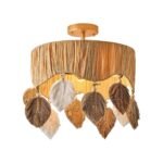 Handcrafted Natural Raffia Ceiling Lamp | Bohemian & American Rustic Lighting for Bedroom & Living Room