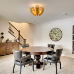 American Retro Gold Foil Semi-Flush Mount Ceiling Light - Image 3