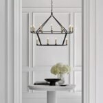 American Vintage 2-Tier Geometric Chandelier | Large Pendant Light for High-Ceiling Villas & Living Rooms - Image 5
