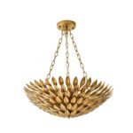 French Vintage Brass Leaf Chandelier – Artistic Statement Lighting for Bedroom & Dining Room - Image 2