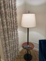 Rustic Vintage Floor Lamp with Built-in Side Table – American Farmhouse Style for Living Room & Bedroom - Image 3