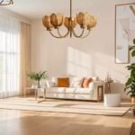 Handwoven Rattan Flower Chandelier | American Retro French Vintage Pendant Light for Living Room & Bedroom - Image 3