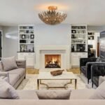 Vintage Leaf Chandelier Ceiling Light | Antique Gold Floral Semi-Flush Mount for Living Room - Image 4