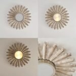 Vintage Sunburst Solid Wood Ceiling Light – 55cm - Image 6
