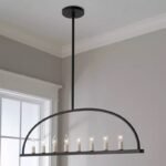 Minimalist Linear Candle Chandelier | American French Style Dining Pendant Light (Gold/Black, 106cm/137cm) - Image 3