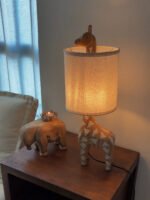 Wooden Animal Table Lamp | Giraffe, Elephant & Whale Shaped Bedside Lamp for Kids' Bedroom & Nursery - Image 3