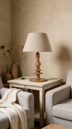 Handcrafted Wooden Table Lamp: Timeless American Vintage for Modern Spaces - Image 2