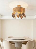 Handcrafted Natural Raffia Ceiling Lamp | Bohemian & American Rustic Lighting for Bedroom & Living Room - Image 5