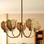 Handwoven Rattan Flower Chandelier | American Retro French Vintage Pendant Light for Living Room & Bedroom - Image 6
