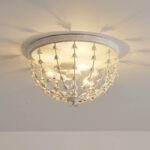 White Lily of the Valley Flush Mount Ceiling Light | French Vintage Chandelier for Bedroom & Hallway