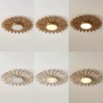 Vintage Sunburst Solid Wood Ceiling Light – 55cm - Image 5