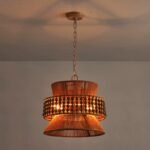 Boho Jute & Wood Bead Chandelier – Natural Rustic Pendant Light - Image 3