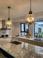 Bell Jar Glass Pendant Light | Vintage Industrial Farmhouse Chandelier for Kitchen & Dining - Image 2