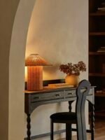 Rattan Table Lamp | American Retro & French Mid-Century Modern Bedside Lamp for Bedroom & Living Room - Image 4