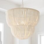 Two-Tier Wooden Bead Chandelier | Boho Rustic Pendant Light - Image 6