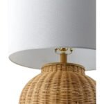 handwoven rattan table lamp,  rustic woven lighting , coastal style table lamp, artisanal woven lamp - Image 7