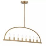 Minimalist Linear Candle Chandelier | American French Style Dining Pendant Light (Gold/Black, 106cm/137cm) - Image 2