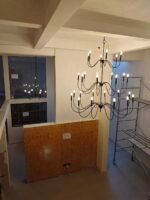 Curved Arm Black Chandelier | Modern Farmhouse & French Vintage Pendant Light for High Ceilings - Image 9