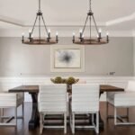 Rustic Wood Ring Chandelier | American Farmhouse Pendant Light for Living Room, Dining & Bedroom - Image 5