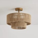 Hand-Woven Double Layer Jute Ceiling Light - Image 2